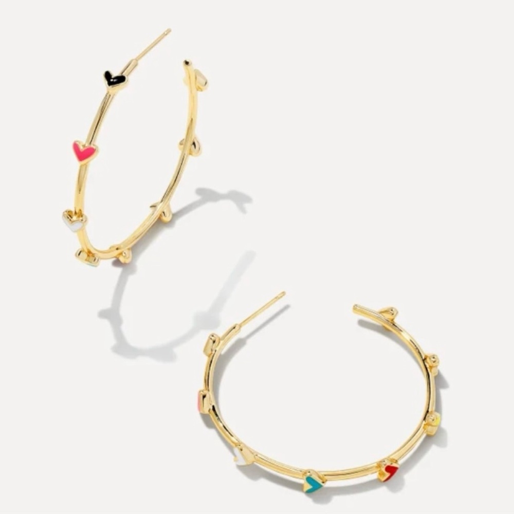 Kendra Scott Haven Heart Multi Color Hoop
Earrings Gold